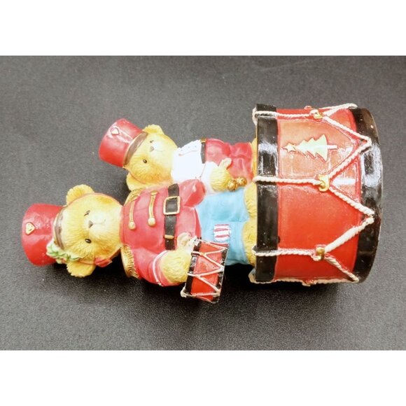 Marching To Beat of Holiday Fun Cherished Teddies Vintage Drummer Boy Bears 2004 - Picture 13 of 15